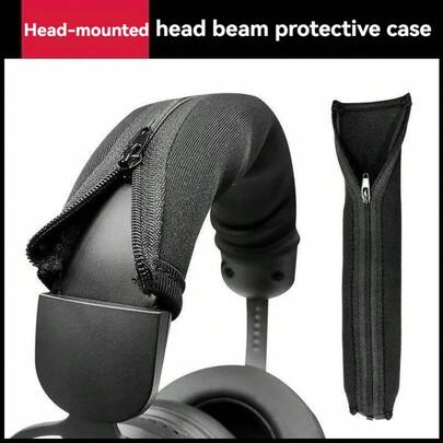 Black Universal Headband Cover-A Universal Protective Cover For The Top Of Headband-Style Headphones, Compatible With All Headband Straps. This Protective Cover Fits Perfectly Over The Headphones, Making It The Ideal Accessory.