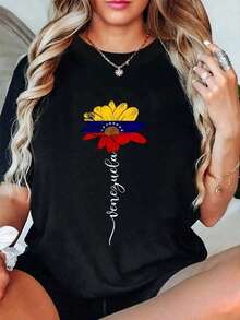 Camiseta de mujer a la moda, nuevo estilo de verano, camiseta estampada, 200 gramos, 100% algodón puro, diseño estampado. Adecuado tanto para hombres como para mujeres.   Camiseta unisex de estilo callejero vintage, de corte holgado, de algodón puro, de manga corta y cuello redondo. - Negro - Ver 8