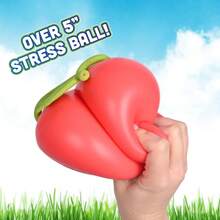 Gran juguete de estrés en forma de cereza, pelota de estrés elástica y estirada, lindo juguete de estrés en forma de cereza mochi, gran juguete de estrés con forma de alimento, juguete de alivio de estrés gigante para adultos, lindo regalo sensorial con forma de fruta, juguete de dedo para aliviar la ansiedad - grande - Ver 11