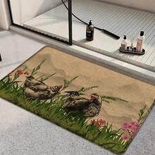 1pc Home Decor, Rooster Pattern Printed Linen Kitchen Rug, Carpet, Mat, Bathroom Mat, Doormat, 3D Printed Rectangular, Suitable For Living Room, Bedroom, Hallway, Bathroom, Laundry Room - Polyester Carpet, For Indoor And Outdoor Home Decor - Multicolor - View 2