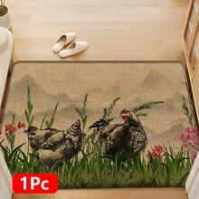 1pc Home Decor, Rooster Pattern Printed Linen Kitchen Rug, Carpet, Mat, Bathroom Mat, Doormat, 3D Printed Rectangular, Suitable For Living Room, Bedroom, Hallway, Bathroom, Laundry Room - Polyester Carpet, For Indoor And Outdoor Home Decor - Multicolor - View 16