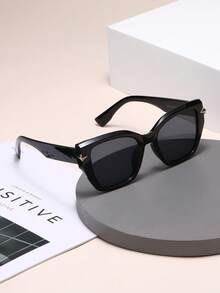 AINII 1pc European And American Cat Eye Frame Women's Fashionable Glasses, Summer Accessories, Hair Accessories, Discounted Prices, Essential For Travel - Multicolor - View 8