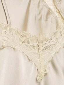 Nuevo Top de estilo lencería con decoración de encaje de moda europea para mujer, estilo veraniego - Champán - Ver 7