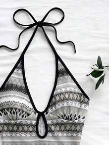Nuevo mono mini con tirantes de punto multicolor a rayas, sin espalda, adecuado para otoño/invierno, Halloween, Año Nuevo, carnaval, fiesta, cita, té de la tarde, playa, como capa o prenda exterior - Gris - Ver 6