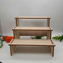1pc Multi-Layer Wooden Desktop Succulent Plant Display Shelf - Wood Color - View 7