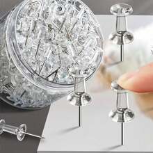 100pcs/Box Multicolor Plastic Push Pins For Cork Board, Office And School Stationery - Default - View 7