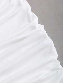 Vestido mini ajustado y sexy para mujer con hebilla metálica sin tirantes - Blanco - Ver 5