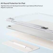 适用于 iPad Air Pro 11 的 2026 动态翻盖保护套，兼容 2025 M5 A3362 A3359、2023 2022 2024 M4，兼容 iPad 7/8/9/11/10 代，Mini A17 6 2024 2022 M2，超薄磁吸支架，支持 10.2 代，自动唤醒/睡眠 - 米色 - 查看 5