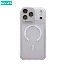 Koolife 1pc Matte White Magnetic Wireless Charging Phone Case, PC+TPU Full Coverage Anti-Drop Shell, Built-In Lens Protection, Anti-Fingerprint Matte Texture, For IPhone 18 Pro/18 Pro Max/17/17 Pro/17 Pro Max/17 Air/16/15/14/13/12/11 - White - View 8