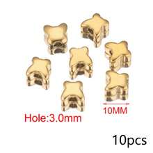 10 hạt đệm bằng thép không gỉ 304 mạ vàng 18K, hình trái tim/ngôi sao/hình tròn, thích hợp để tự làm trang sức. - hạt cườm - Xem 10