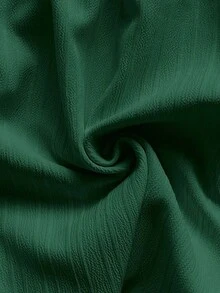 Conjunto de 2 piezas de vacaciones para mujer, top de tirantes con escote en V con textura rojo y shorts sueltos extremadamente cortos, adecuado para citas, fiestas y paseos por la ciudad - Verde Oscuro - Ver 6