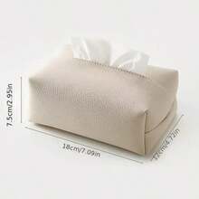 2pcs/1pc Luxury Faux Leather Lychee Texture Tissue Box, Rectangular Toilet Paper Storage Box, Minimalist Italian Home Decor Gift - Multicolor - View 8