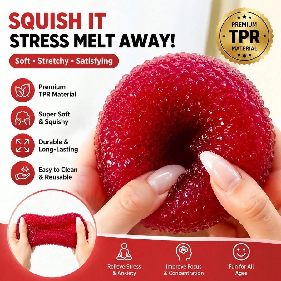 1PC Slushy Bayberry Stress Ball Squishys Toy Shapeable Non-Rebound Fidget Toys ASMR Squeeze Ball Anti Stress For Adults - 派對玩具 - 查看 1