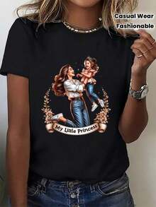 Una Divertida Camiseta de Manga Corta con Estampado de Diseño Cálido y Dulce para el Día de la Madre. Una Camiseta de Mujer Moderna y Casual con un Estampado Único e Interesante y Cuello Redondo Cómodo. Perfecta como Regalo, Esta Prenda Transpirable y Cómoda es Ideal para Uso Casual - Multicolor - Ver 7