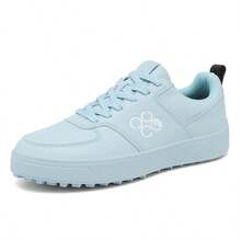 女士高尔夫球鞋，透气白色运动鞋，情侣款，系带，防滑鞋钉，户外运动鞋 - 淺藍色 - 查看 8