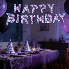 16-Inch Theme Happy Birthday Banner, Purple/Pink/Blue Fabric Printed Balloons, Yellow Daisy Print And Fluorescent Color, Reusable Party Balloons, Ideal For Birthday Party Decoration, Decorative Balloons, Party Balloons For Boys, Girls And Adults - View 1