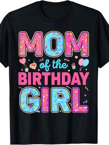Camiseta de Mujer "Mamá del Donut de Cumpleaños" para Fiesta Familiar - Negro - Ver 2