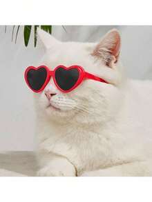 Pet Heart-Shaped Sunglasses - Funny Photo Props For Dogs And Cats, Cute Pet Eyewear Accessories - Multicolor - View 3