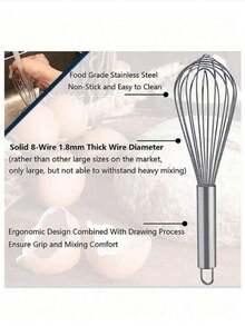 3pcs (Small + Medium + Large) Stainless Steel Egg Beater, Mini Kitchen Tool, For Whipping Liquids & Cream, Also Suitable For Cake Baking - Multicolor - View 7