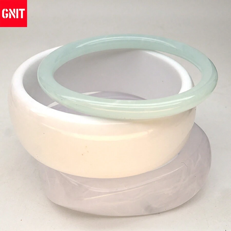 GNIT 3件/1件 透明樹脂手鍊，亮面多元素幾何設計，復古風度假時尚款手鍊
