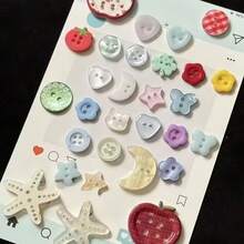 10/15/20/25/30/36/45/50/60/66/80/88/100入彩色鈕扣組，適用於DIY衣物、毛衣及手工藝裝飾（隨機款式） - A - 查看 9
