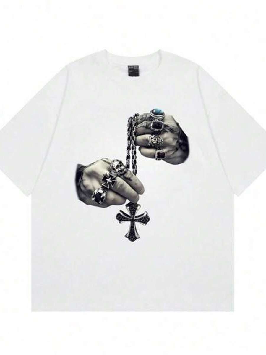 Camiseta de manga corta con estampado gótico de hip-hop para hombres y mujeres, nuevo estilo de verano, camiseta suelta de cuello redondo pararejas