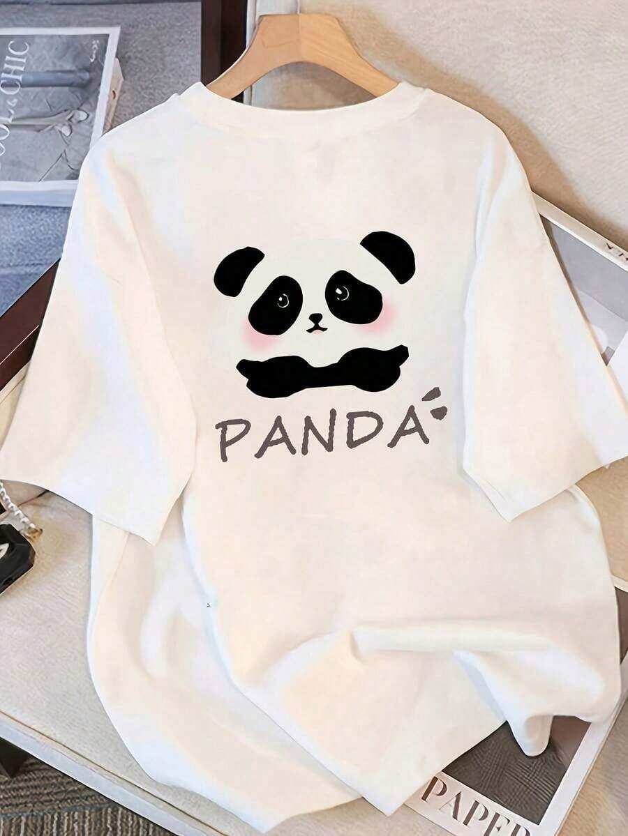 Camisetas de manga corta de talla grande para mujer, ideales para el verano, tops básicos para el día a día, camiseta de manga corta con diseño único para mujer, camiseta de manga corta con estampado de dibujos animados de moda para el verano, top ajustado, transpirable y cómodo. - Blanco - Ver 1