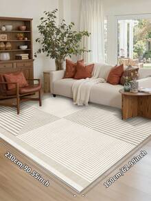 Faux Cashmere Area Rugs For Bedroom, Modern Minimalist Style, Cool Rugs Living Room, 1 Count Home Decor Carpet, Washable Runner Rug, Mat Home Decor For Kitchen, Bathroom, Dining, Fluffy And Simple, Create A Unique, Niche, And Cozy Vibe - Beige - View 7