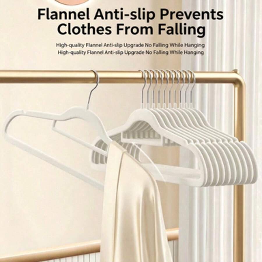 10 Paquete de Perchas Acolchadas para el Hogar, Antideslizantes, Sin Costuras, Anti-Rozaduras en los Hombros, Perchas Organizadoras, Tendederos de Ropa - Negro - Ver 1