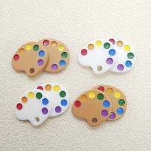 4/8 piezas Accesorios de joyería de resina de paleta de colores creativos, adecuados para estuche de teléfono DIY, pinza para el cabello, pendientes, fabricación de joyas, suministros de decoración de pintura - Mezcla aleatoria - Multicolor - Ver 7