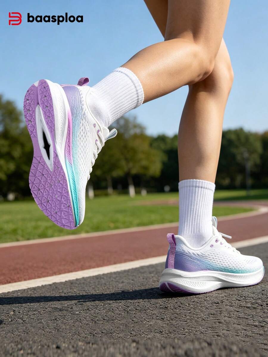 baasploa Zapatillas de running con placa de carbono para mujer, de malla transpirable, antideslizantes y duraderas, adecuadas para entrenamiento diario, competición y fitness, edición limitada del Día de la Madre