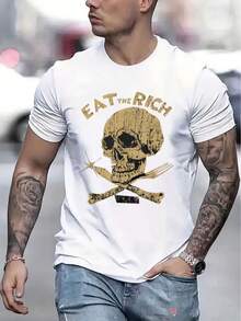Men's Casual Short Sleeve T-Shirt, 1 Piece, 100% Heavy Cotton - Comfortable Crew Neck, Soft And Adorable T-Shirts, Loose And Comfortable - Back - View 7