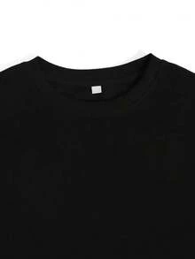 Camiseta de manga corta, negra, estampada con un patrón de gorro navideño, bulldog inglés y luces navideñas, adecuada para uso casual diario, se puede usar como capa interior en otoño e invierno o como capa exterior en primavera y verano, estilo lindo y divertido, temática navideña, un regalo ideal para amantes de los perros, ropa de mujer. Camisetas gráficas de verano para mujer, camiseta casual estampada para mujer, manga corta y cuello redondo, moda urbana local de primavera/verano. - Negro - Ver 3