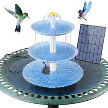 3-Tier Solar Bird Bath Fountain, Multi-Functional Bird Feeder & Water Feature Combo, Garden Stuff,Fuente De Agua Para Jardín,Outdoor Water Fountain,Solar Water Fountain Outdoor,Gardening Supplies,Fuente De Agua Para Jardín - 淺藍色 - 查看 7