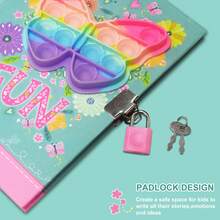 1pc Hardcover Notebook, 3D Stereo Decor Design, Lined Inner Page Private Diary, Small Notepad For Writing & Drawing, Daily School Subject Notebook - Butterfly - View 3