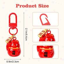Lucky Cat Keychain Japanese Paint Lucky Cat Lobster Buckle Pendant Water Qin Sound Bell Bag Mobile Phone Hanger Lucky Gift Available In Multiple Colors - Painted Waving Cat - View 2