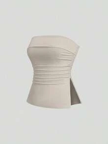 Camiseta de tirantes casual y versátil con abertura lateral para mujer - Multicolor 11 - Ver 4