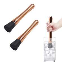 2Pcs 8 Inch Stainl Steel Muddler With Grooved Nylon Head Profional Bar Tool For Mixing Fruit Cocktails Herbs Ice Antique Copper - View 1