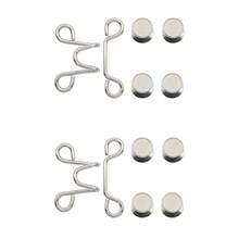2 piezas de botones ajustables sin coser para jeans - Apretador de cintura reutilizable e invisible para pantalones y ropa, de metal duradero - 2 juegos de plata - Ver 10