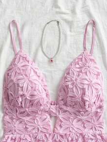 Vestido mini de mujer con estampado de limón colorido, estilo vacacional - Rosa - Ver 4