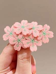 5pcs Embroidered Flower Hair Clips, Suitable For Teenagers, Side Bangs Clips, Sweet And Exquisite Hair Accessories, Luxurious Japanese-Style Hair Decorations - Multicolor - View 9