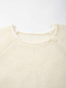 26 New Lightweight Solid Color Casual Cowl Neck Pullover Sweater With Rolled Collar, Short Length Long Sleeve Knit Top For Autumn And Winter - Apricot - View 8