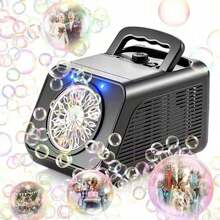 KENOKAY Máquina de burbujas clásica de plástico negro y blanco con 20 varillas giratorias, flujo de burbujas suave y denso, excelente para fiestas interiores/exteriores, relajación, regalo de Navidad, niños, cumpleaños - Multicolor - Ver 2