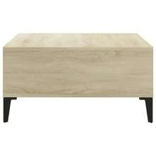 vidaXL Couchtisch Sonoma-Eiche 60x60x30 cm Holzwerkstoff Wohnzimmer, Arbeitszimmer, Café, Garten, Poolbereich, Strand, Couchtisch, Beistelltisch, einfach zu montieren, Wohnaccessoires für Möbel. - Braun - Übersicht 3