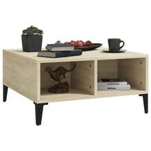 vidaXL Couchtisch Sonoma-Eiche 60x60x30 cm Holzwerkstoff Wohnzimmer, Arbeitszimmer, Café, Garten, Poolbereich, Strand, Couchtisch, Beistelltisch, einfach zu montieren, Wohnaccessoires für Möbel. - Braun - Übersicht 4