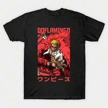 Donquixote Doflamingo One Piece Otaku Design T-Shirt 220g. AL1Godn Foundation Men's, 220g Of Pure Comfort. Created For Every Human Being, Whether Woman Or Man. Consistent Fabric Of Optimal Quality, Prepared For Any Size, Soft To The Touch But Designed To Hold Up. Breathable Outerwear For Women, Autumn Sets, Vacation Outfits, New Year's Costumes For Her. - 黑色 - 查看 1
