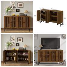 Buffet Storage Cabinet With 4 Doors,Kitchen Sideboard With Storage,Coffee Bar Cabinet For Kitchen,Living Room,Natural - 預設 - 查看 2
