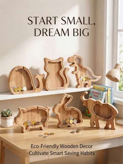 Animal Shaped Piggy Bank, Durable Coin Bank, Humanized Design, Suitable For Children To Save Money, Christmas, Thanksgiving, New Year, Children's Birthday Gifts, Unique Gifts/Birthday Presents For Boys And Girls