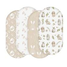Juego de 4 piezas de ropa de cama para cuna de bebé, unisex para recién nacidos, suave y transpirable con lindos patrones de animales - Multicolor - Ver 11