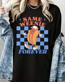 ropa de mujer 1Pcs2026100%Forever Same Weenie Humorous Bachelorette Tee Retro 90S-Shirt Lavable In Graphic Tops Camisas de mujer Trajes de Halloween Ropa casual cómoda de verano para mujer Camisa de mujer Celebración del Día de la Independencia del Día de la Madre de Pascua 2026-Top gráfico de verano para el Día de la Madre Camisetas gráficas de verano Camisetas gráficas occidentales Ropa de hombre Camisas Para Hombre Camisetas gráficas Ropa de mujer Tops de verano Ropa de verano Camisetas gráficas camisas de mujer - Negro - Ver 4